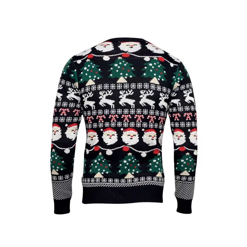 Sweter świąteczny z 10 lampkami LED L/XL SHAMIS LARGE - Czarny (CX1554-03)