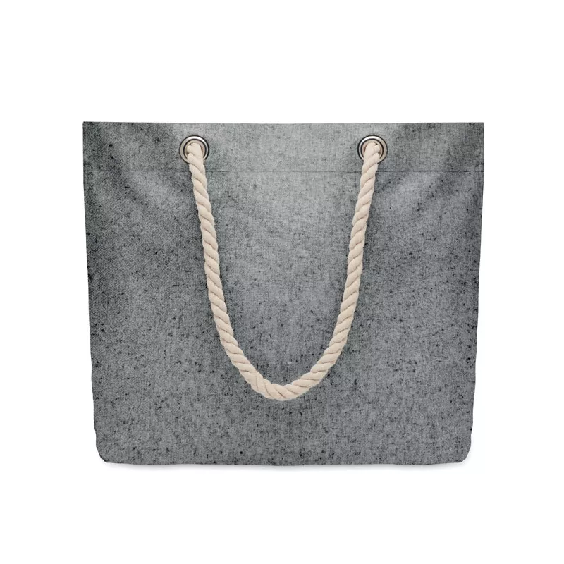 Torba plażowa z bawełny z recyklingu 220 g/m² MARE - Czarny (MO2188-03)
