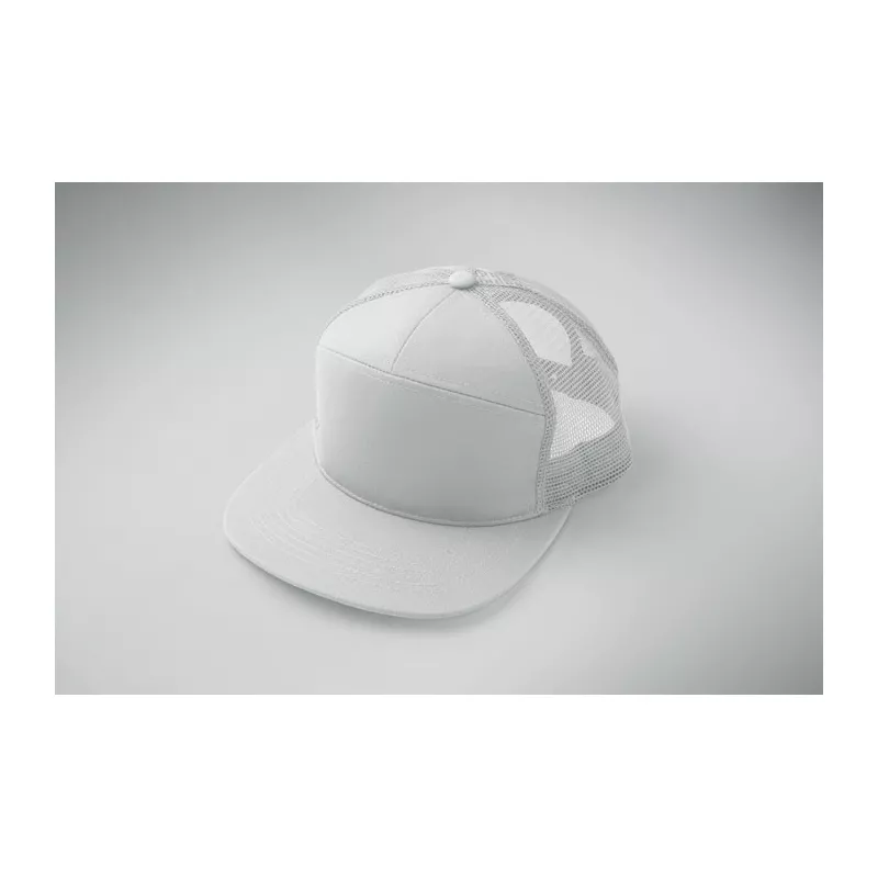 Czapka z płaskim daszkiem 7-panelowa BEAD - Bialy (MO2866-06)