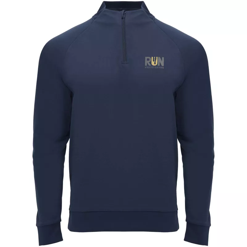 Epiro bluza unisex z długim rękawem i zamkiem błyskawicznym 1/4 200 g/m² - Navy Blue (R1115-NAVYBLUE)