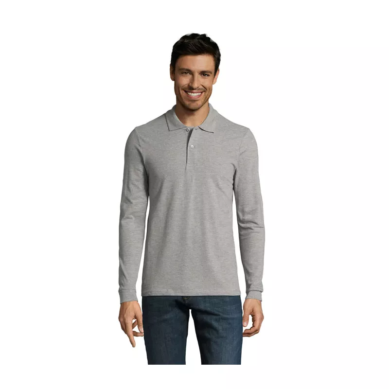 Polo męskie 180 g/m² Sol's PERFECT LSL MEN - Szary Melanż 2 (S02087-GY)