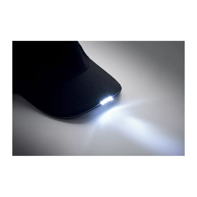Czapka z daszkiem z podświetleniem LED 220 g/m² LUZCAP - Czarny (MO2439-03)