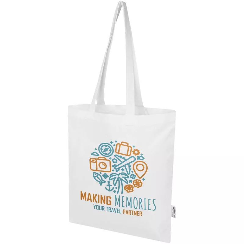 Madras Blend torba na zakupy z bawełny z recyklingu z certyfikatem GRS o gramaturze 140 g/m² i pojemności 7l - Biały (12076001)