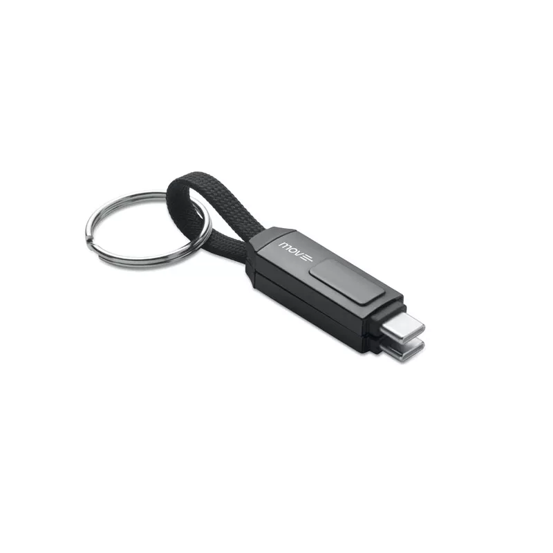 Brelok z kablem USB-C 60W z wyświetlaczem KEYSTO - Czarny (MO2682-03)