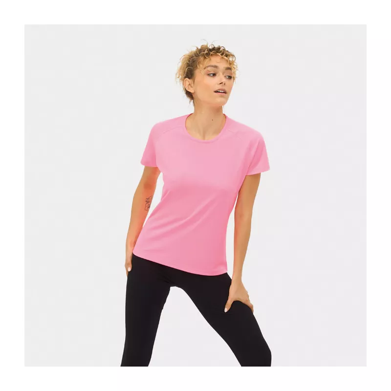 Koszulka sportowa damska 140 g/m² Sol's SPORTY WOMEN - Neonowy Róż 2 (S01159-NP)