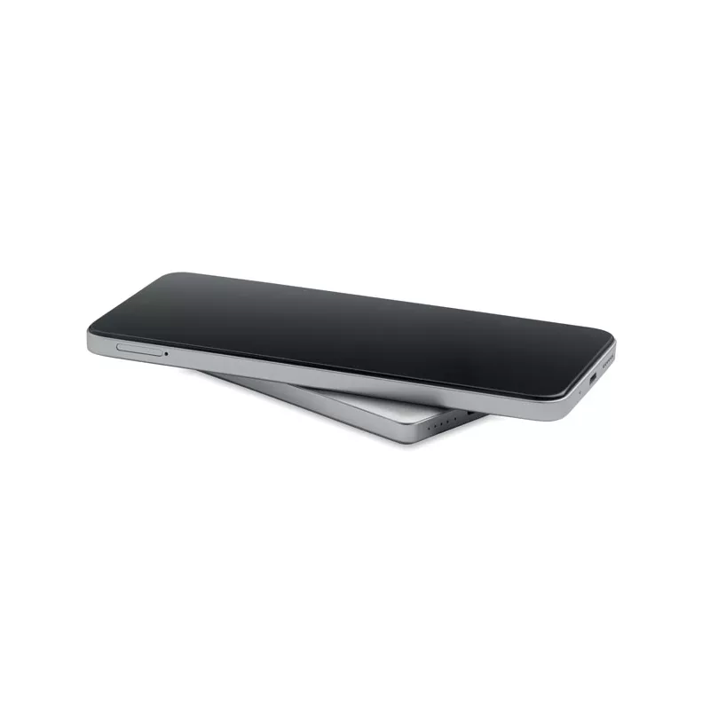 Powerbank magnetyczny 5000 mAh z aluminium CORE - Srebrny Mat (MO3179-16)