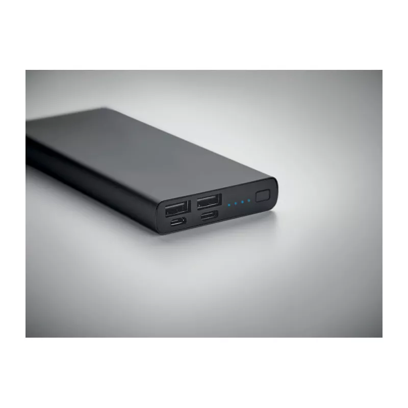 Powerbank 10 000 mAh aluminiowy POWERFLAT 10C - Czarny (MO6770-03)