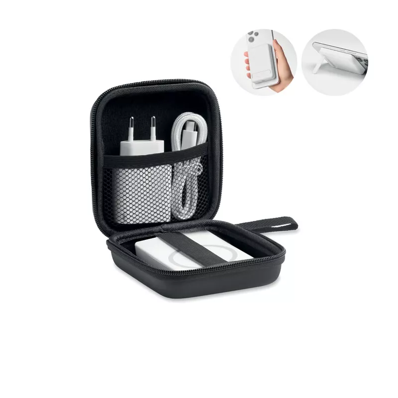 Zestaw z powerbankiem magnetycznym 5000 mAh ATLAS - Bialy (MO3177-06)