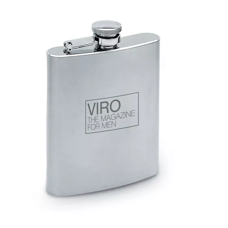 Piersiówka stalowa cienka 200 ml SLIMMY FLASK - Srebrny Mat (KC4703-16)
