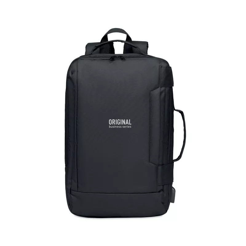 Plecak na laptop 16" z RPET z kablem USB SINGAPORE - Czarny (MO6329-03)