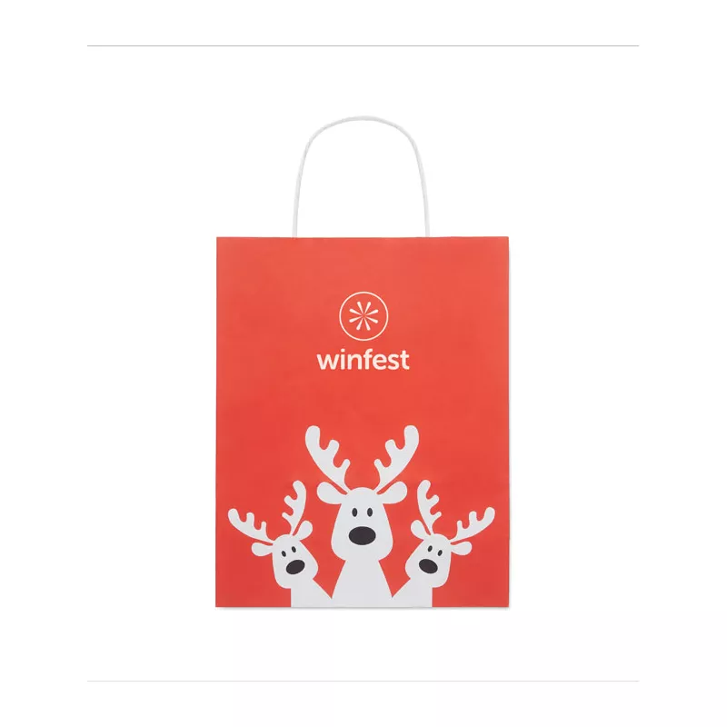 Torba świąteczna papierowa mała 90 g/m² BAO SMALL - Czerwony (CX1564-05)