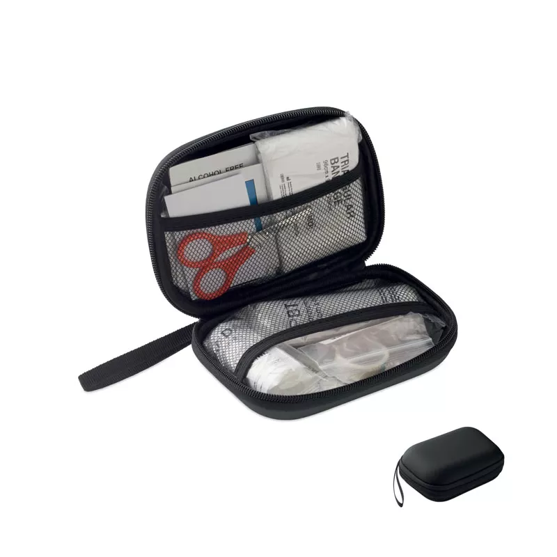 Apteczka pierwszej pomocy w twardym etui z PU CARETWO - Czarny (MO2818-03)