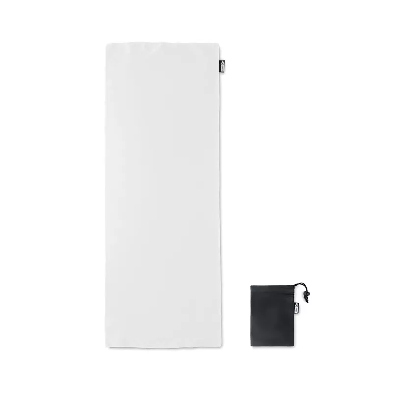 Ręcznik sportowy RPET z workiem 30x80 cm TUKO RPET - Bialy (MO9918-06)