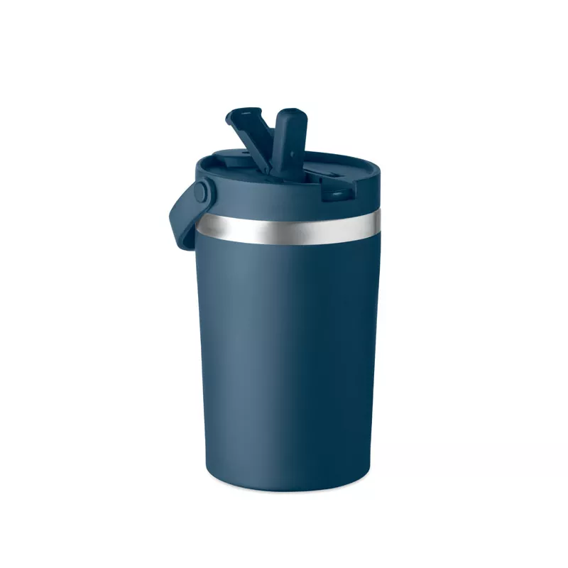 Kubek termiczny ze słomką i paskiem 350 ml COZYCUP - Francuski Granat (MO2922-85)