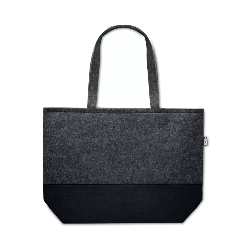 Torba na zakupy z filcu RPET DUO INDICO - Kamienny Szary (MO6455-15)