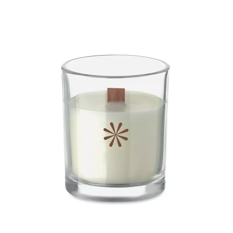 Świeca zapachowa wanilia w szkle 80 g KIVAS WOOD - Przezroczysty (MO2708-22)