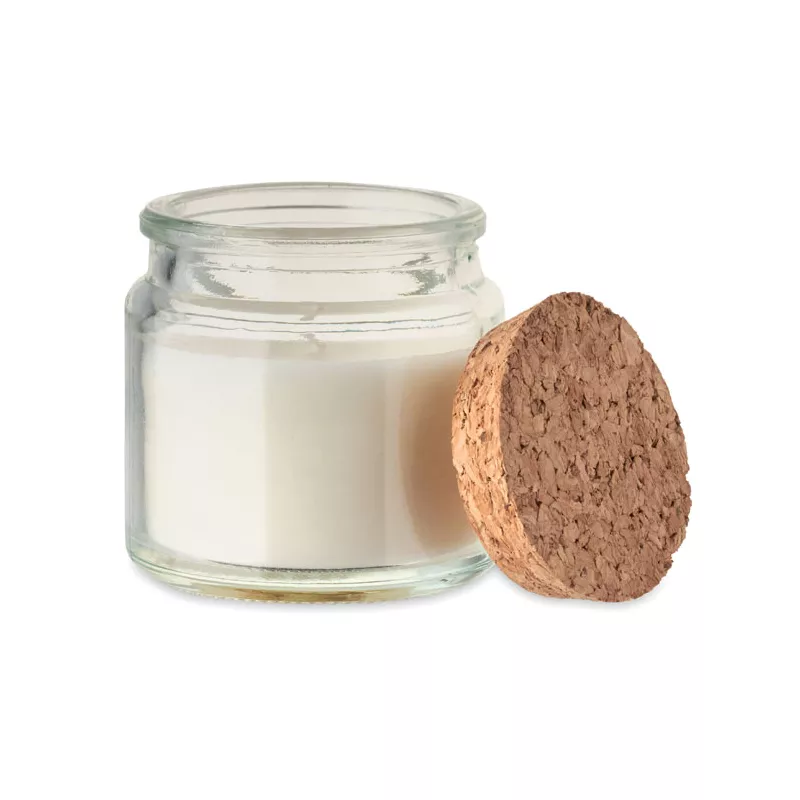 Świeca zapachowa wanilia z korkową pokrywką 70 g VALO - Bezowy (MO2707-13)