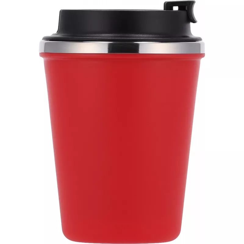 Kubek termiczny 350 ml z powłoką z recyklingu METODY - czerwony (8496205)