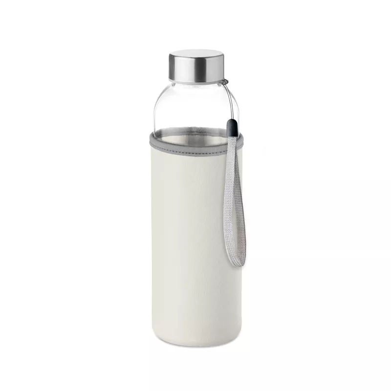 Butelka szklana 500 ml w neoprenowym etui UTAH GLASS - Bezowy (MO9358-13)