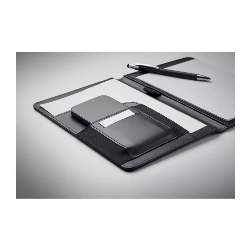 Teczka A5 z RPET 300D z notatnikiem FOLIO - Czarny (MO2569-03)