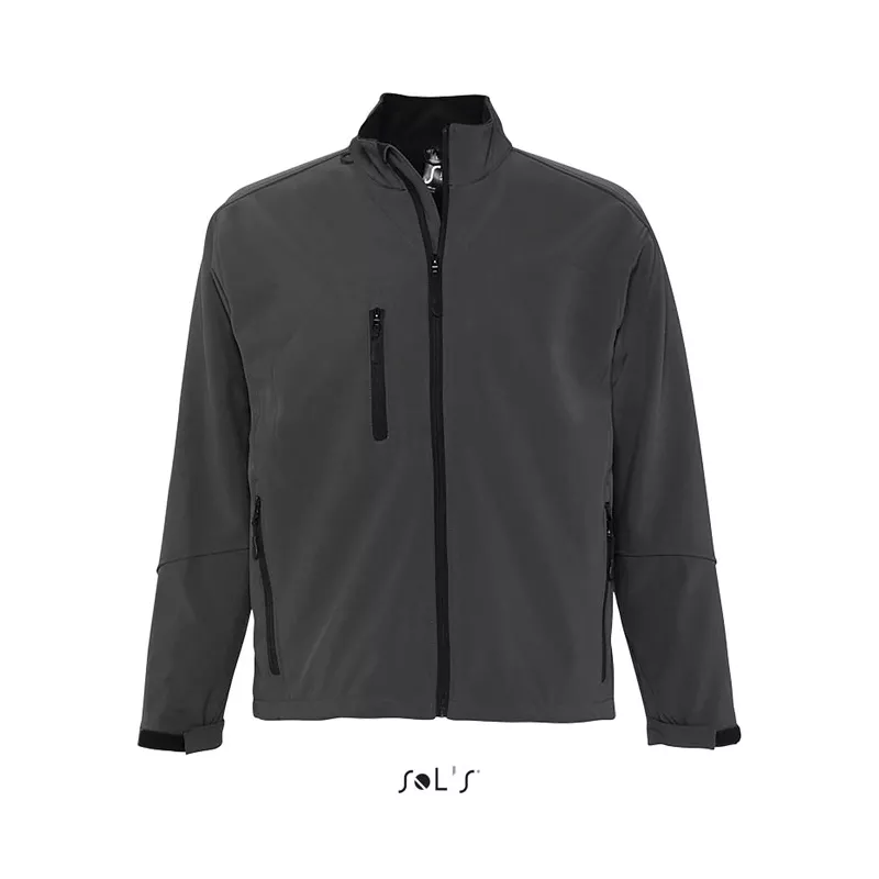 Softshell męski 3-warstwowy 340 g/m² Sol's RELAX - Szarość Węgla Drzewnego (S46600-CR)