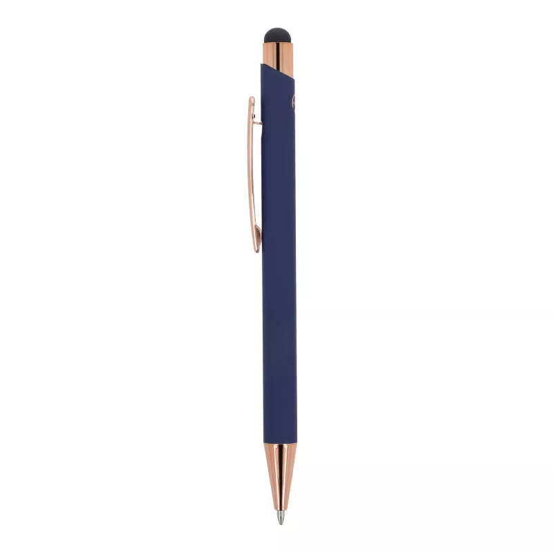 Długopis aluminiowy Prague grawer różowe złoto - ciemnoniebieski (LT87887-N0010)