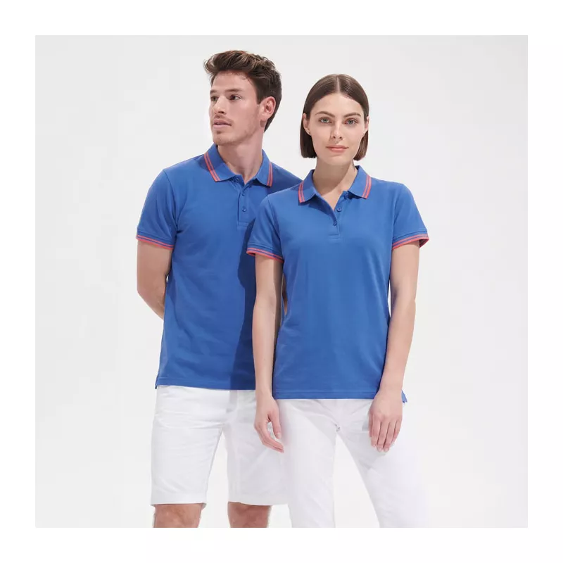 Polo damskie z piki 200 g/m² Sol's PASADENA WOMEN - Królewski Niebieski/biały (S00578-RW)