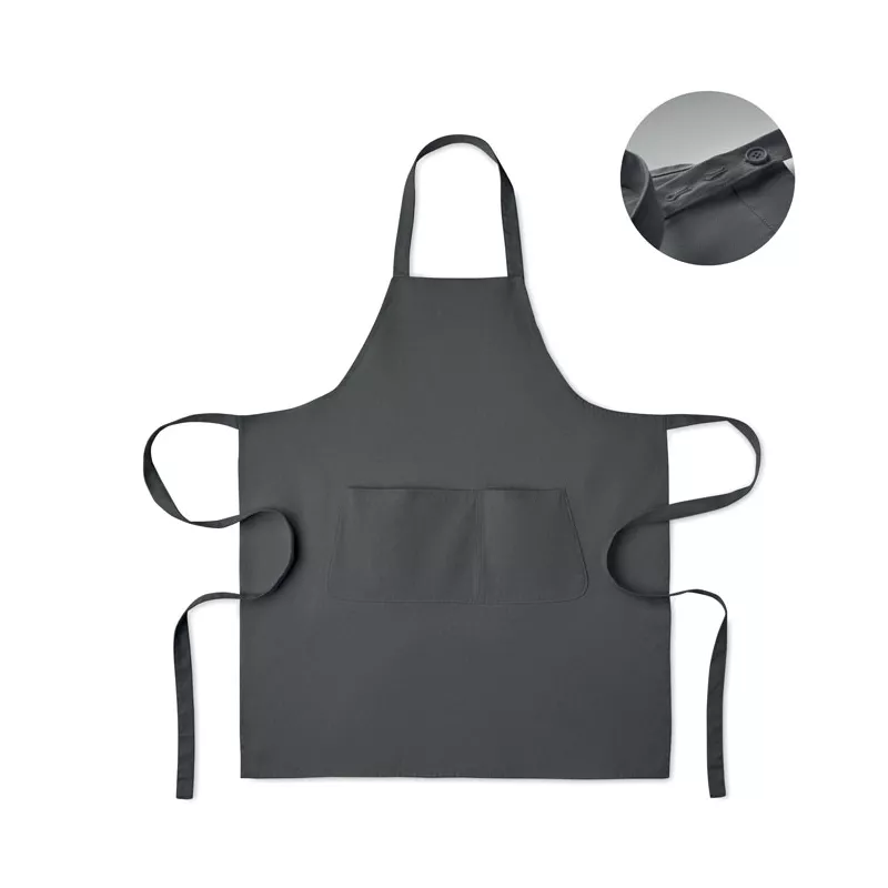 Fartuch z bawełny organicznej 240 g/m² GAMMA - Kamienny Szary (MO2249-15)