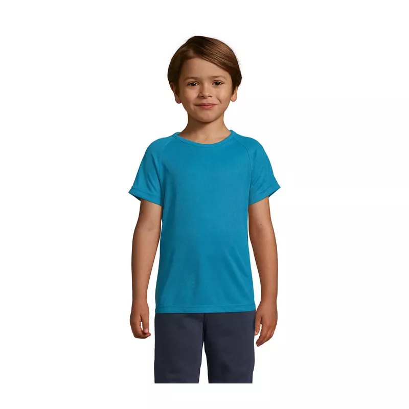 Koszulka sportowa dziecięca 140 g/m² Sol's SPORTY KIDS - Aqua (S01166-AQ)