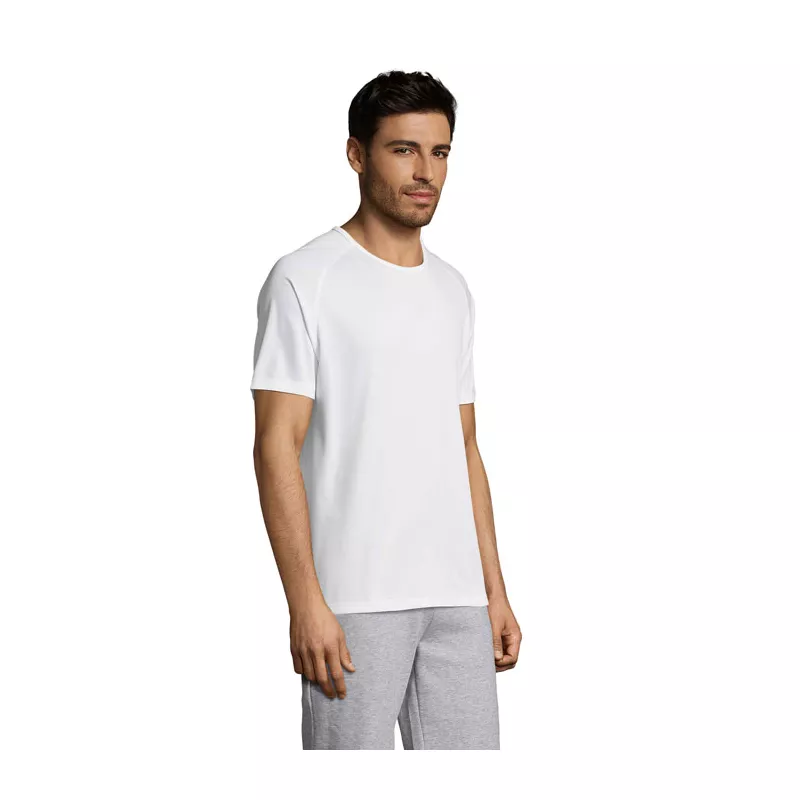Koszulka sportowa męska raglan 140 g/m² Sol's SPORTY - Bialy (S11939-WH)