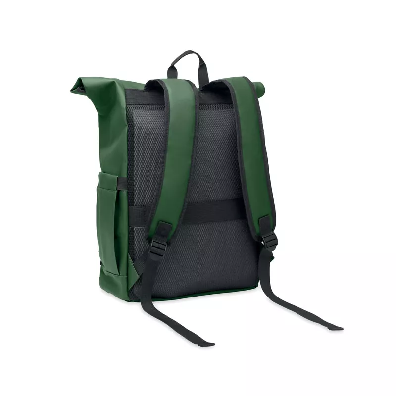 Plecak rolltop na laptop RPET 600D BANGKOK ROLL - Ciemnozielony (MO2643-60)
