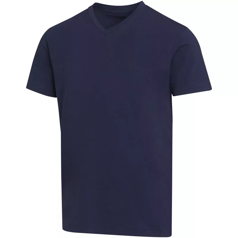 Balfour organiczna koszulka unisex z krótkim rękawem i dekoltem w serek, wykonana z materiału o gramaturze 200 g/m², z certyf - Granatowy (39665-NAVY)
