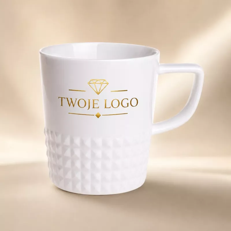 Kubek porcelanowy Diamond (280 ml) - biały (M/141-280ml-BIAŁY)