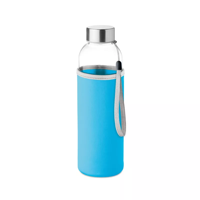 Butelka szklana 500 ml w neoprenowym etui UTAH GLASS - Turkusowy (MO9358-12)