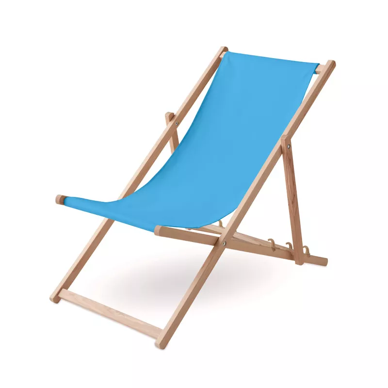 Leżak plażowy drewniany składany HONOPU - Turkusowy (MO6503-12)