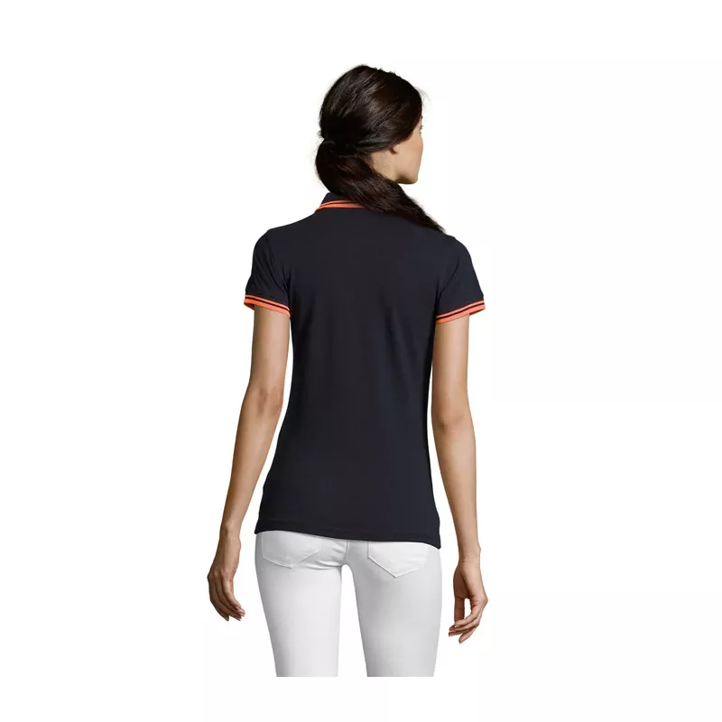 Polo damskie z piki 200 g/m² Sol's PASADENA WOMEN - French Navy/Neon Orange (S00578-FO)