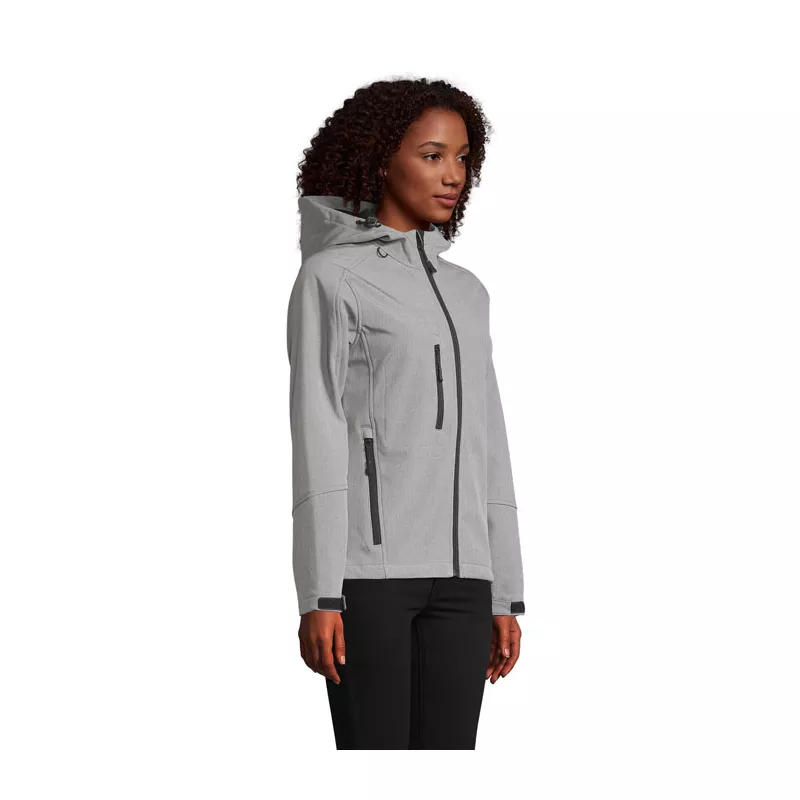 Softshell z kapturem 340 g/m² Sol's REPLAY WOMEN - Szary Melanż (S46802-GM)