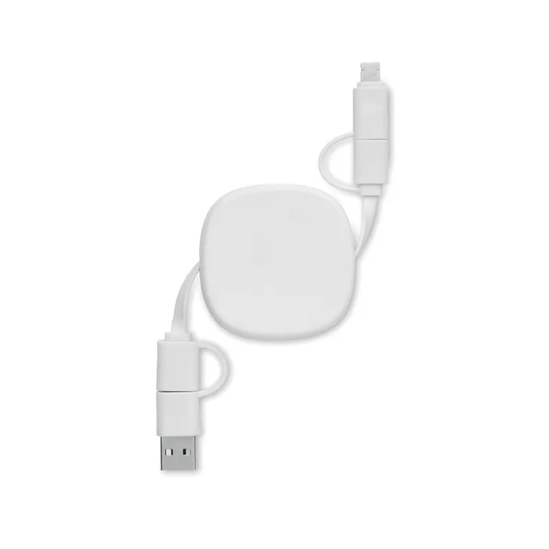 Kabel do ładowania zwijany 60W 80 cm LINEA - Bialy (MO2425-06)