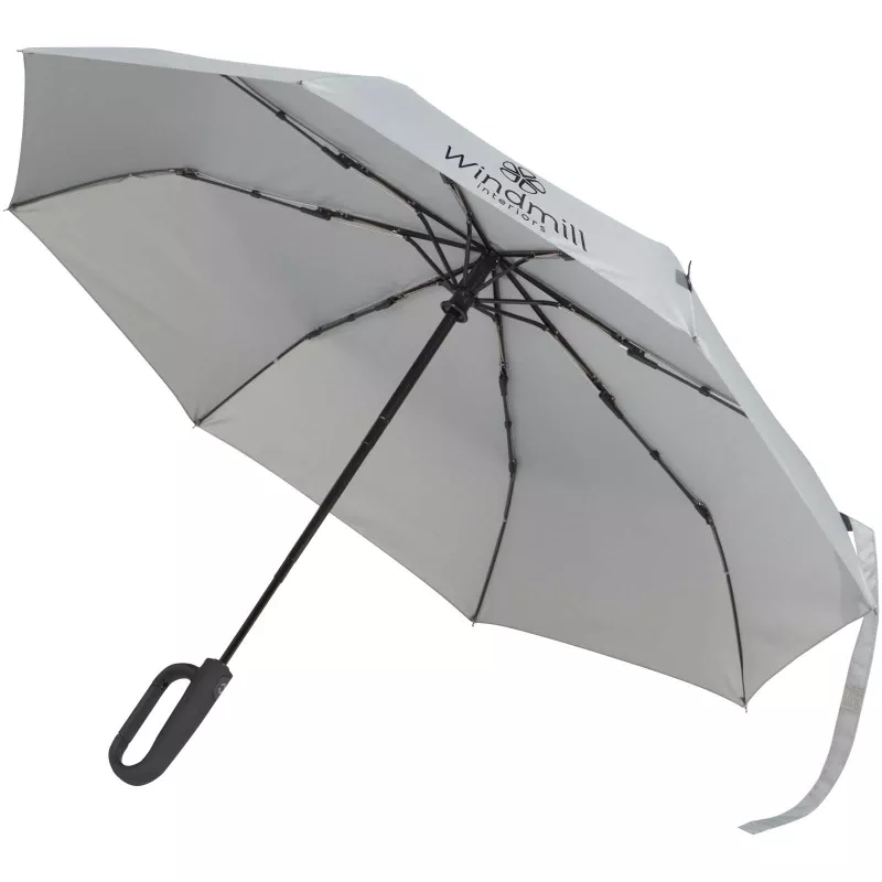 Składany parasol SMART 21 cali, wykonany z tworzywa sztucznego RPET - Jasnoszary (13016280)