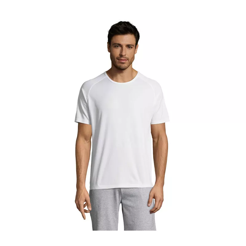 Koszulka sportowa męska raglan 140 g/m² Sol's SPORTY - Bialy (S11939-WH)