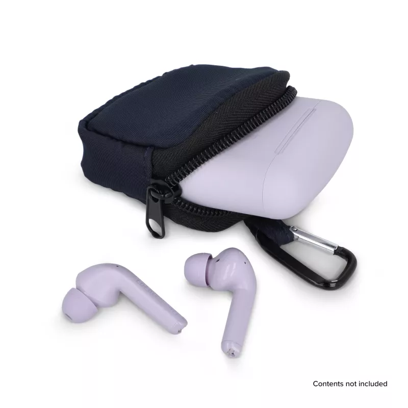 Nylonowe etui na słuchawki 6,5 x 6 cm - ciemnoniebieski (LT95323-N0010)