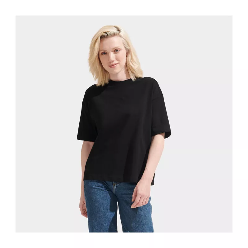 Koszulka damska oversize 180 g/m² Sol's BOXY WOMEN - Deep Black (S03807-DB)