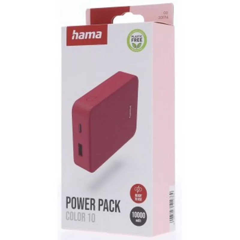 Power bank 10000 mAh Hama Power Pack - czerwony (VH023-05)