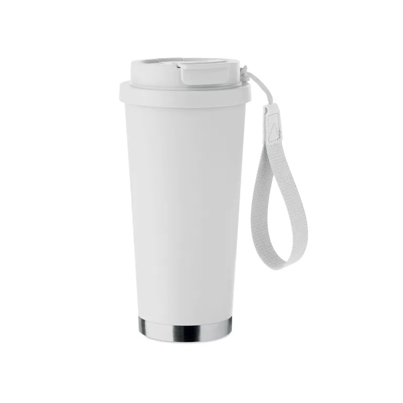 Kubek termiczny 2 w 1 ze stali 500 ml TOPAZ LARGE - Bialy (MO2662-06)