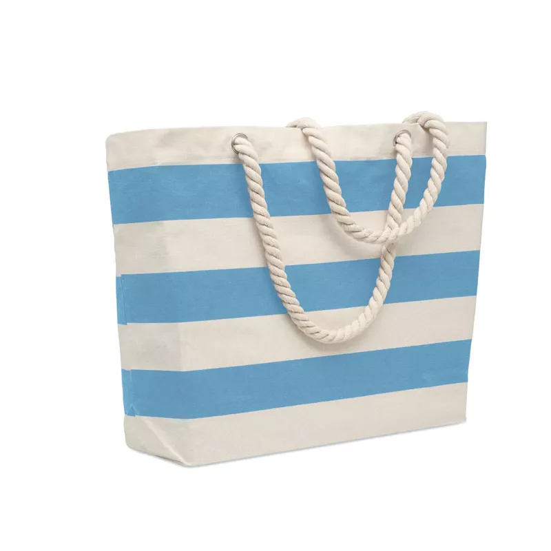 Torba plażowa bawełniana 220 g/m² HEAVEN STRIPE - Baby Blue (MO2126-66)