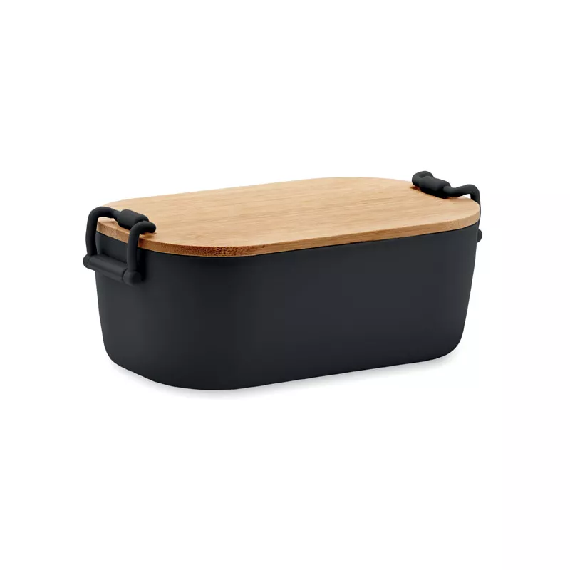 Lunchbox z PP z bambusową pokrywką 700 ml LEKKER - Czarny (MO2459-03)