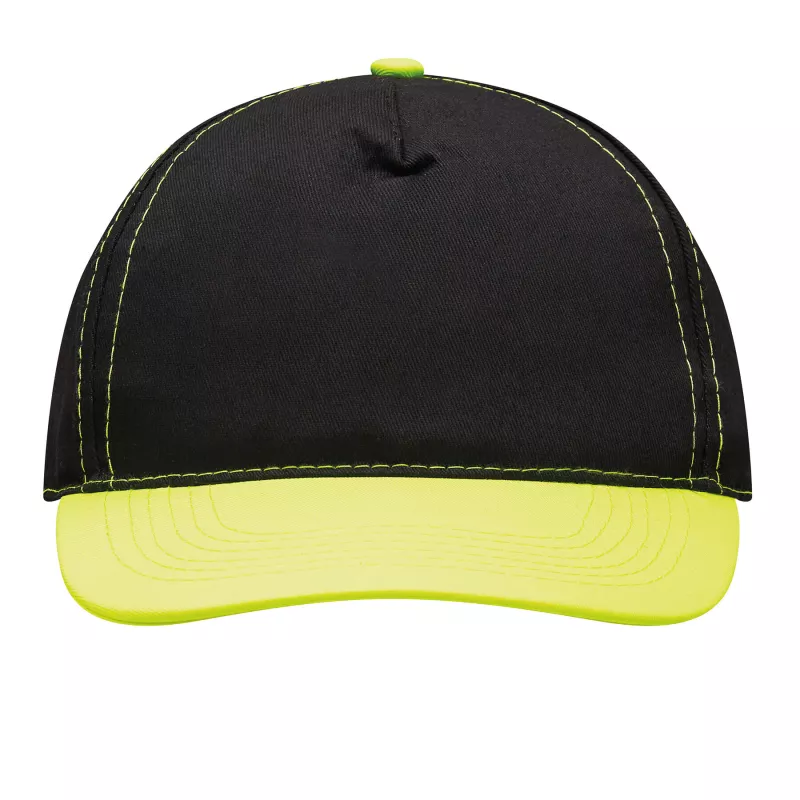 5 segmentowa czapka baseballowa - czarny, żółty (56-0702066)