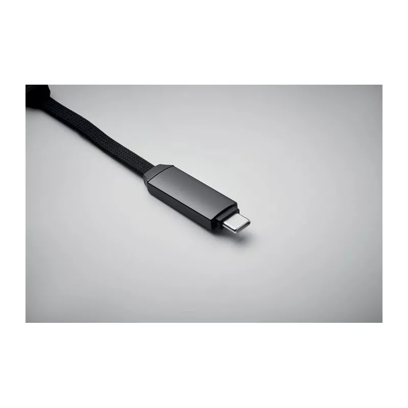 Brelok z kablem USB-C 60W z wyświetlaczem KEYSTO - Czarny (MO2682-03)