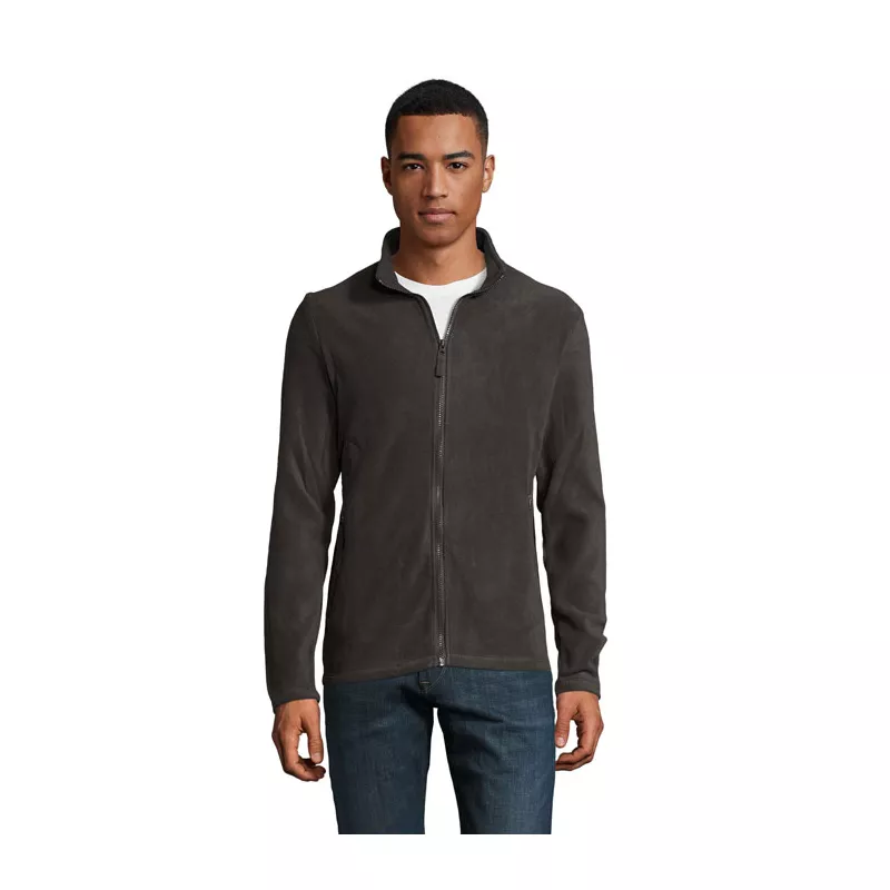 Bluza polarowa męska na zamek 220 g/m² Sol's NORMAN - Szarość Węgla Drzewnego (S02093-CR)
