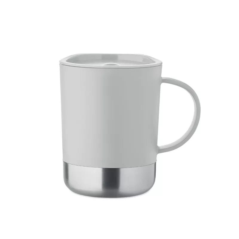 Kubek z PP z przesuwaną pokrywką 300 ml BEAKER - Szary (MO2772-07)